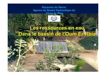 Les ressources en eau Dans le bassin de l'Oum Er Rbia - INBO