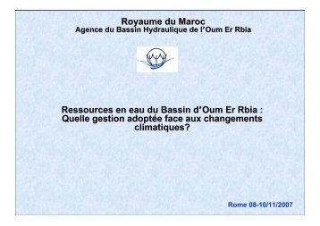 Royaume du Maroc Ressources en eau du Bassin d'Oum Er ... - INBO
