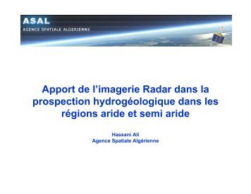 Apport de l'imagerie Radar dans la prospection ... - INBO