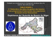 ExpÃ©rience de l'AutoritÃ© du Bassin du Niger TABLE RONDE 4 - INBO