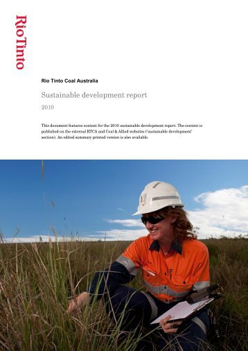 Sample report - Rio Tinto Coal Australia