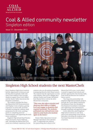 Coal & Allied Community Newsletter Singleton edition December 2012