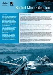 Kestrel Mine Extension fact sheet - Rio Tinto Coal Australia