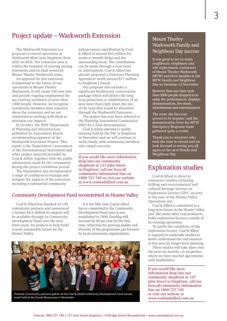 Coal & Allied Community Newsletter Singleton edition November 2011