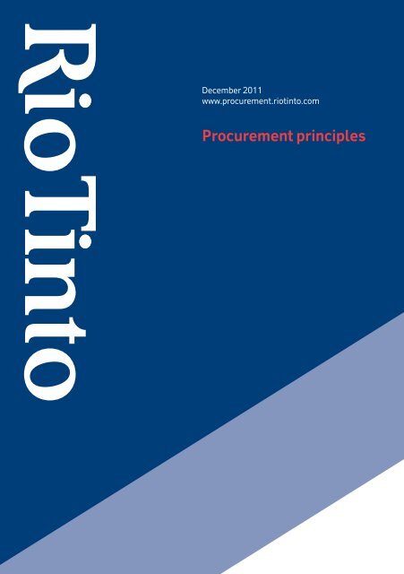 download: Procurement principles - Rio Tinto Procurement