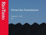 Forum des fournisseurs locaux - Rio Tinto - Qit Madagascar Minerals