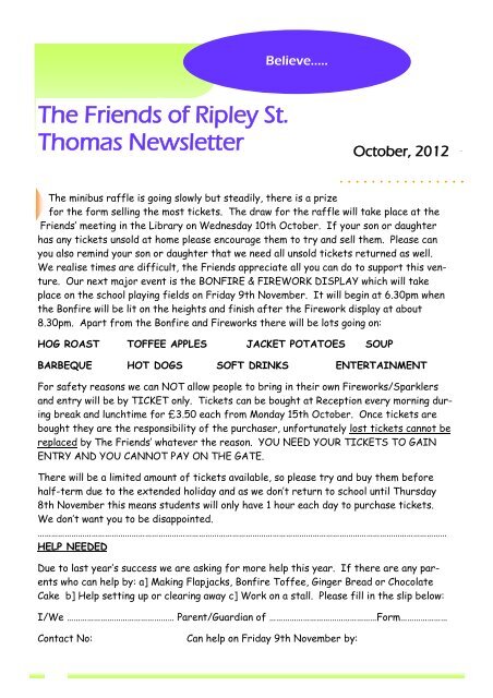 The Friends of Ripley St. Thomas Newsletter - Ripley St Thomas C ...