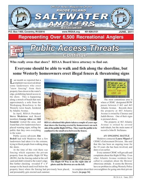 June 11 The Rhode Island Saltwater Anglers Association