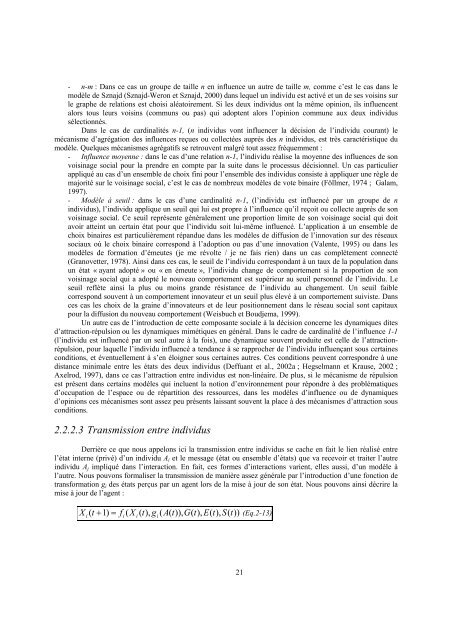 Comprendre le fonctionnement de simulations sociales ... - Risc