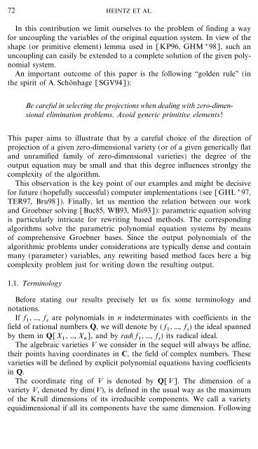 Deformation Techniques for Efficient Polynomial Equation ... - RISC