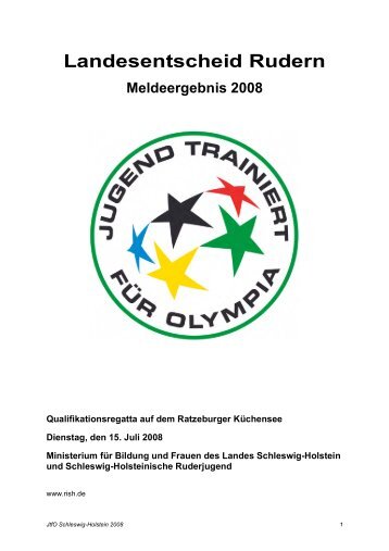 Jugend trainiert fÃ¼r Olympia 2008 - Rudern in Schleswig-Holstein