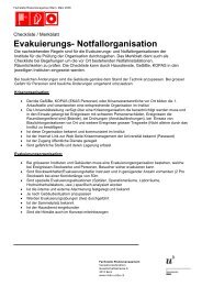 Checkliste Evakuierung, Notfall - Fachstelle Risikomanagement ...