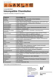 Inkompatible Chemikalien (pdf, 52KB) - UniversitÃ¤t Bern