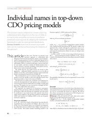 Individual names in top-down CDO pricing models - Risk.net