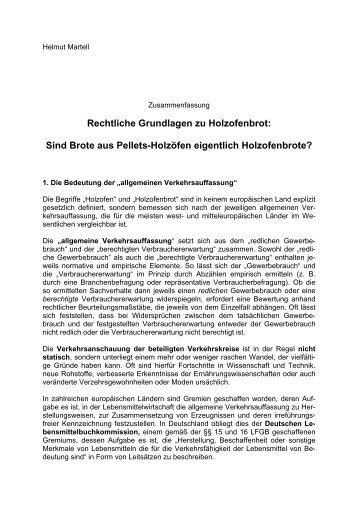 Rechtliche Grundlagen zu Holzofenbrot: Sind Brote aus Pellets ...