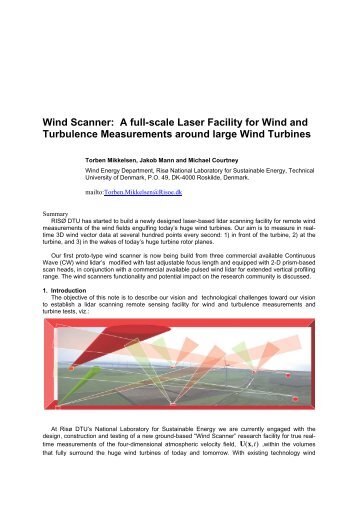 Wind Scanner: A full-scale Laser Facility for Wind and Turbulence ...