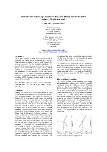 Reduction of teeter angle excursions for a two-bladed ... - CiteSeerX