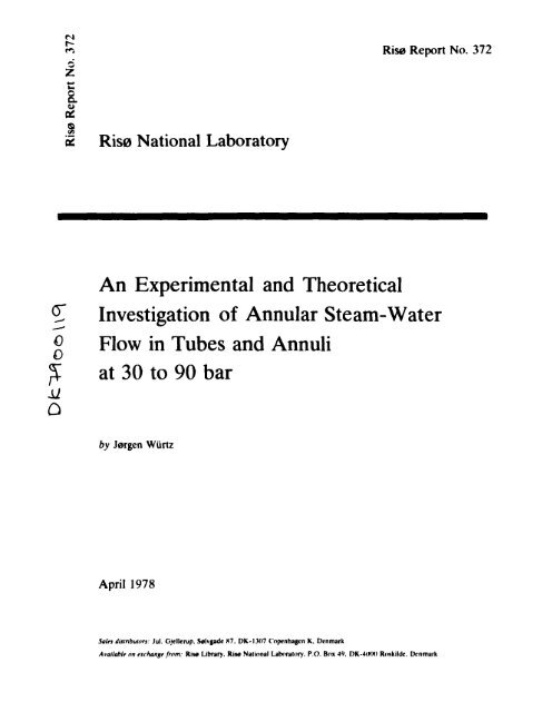 An Experimental and Theoretical Â£ Investigation of Annular Steam ...