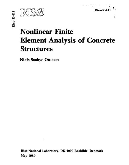 Nonlinear Finite Element Analysis of Concrete Structures
