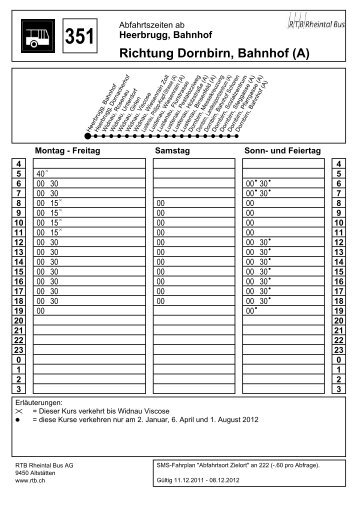 Aushangfahrplan@heerbrugg, Bahnhof@351@dornbirn, Bahnhof ...
