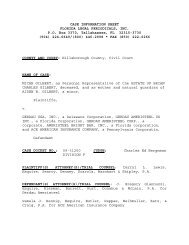 CASE INFORMATION SHEET FLORIDA LEGAL PERIODICALS, INC ...