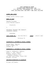 CASE INFORMATION SHEET FLORIDA LEGAL PERIODICALS, INC ...