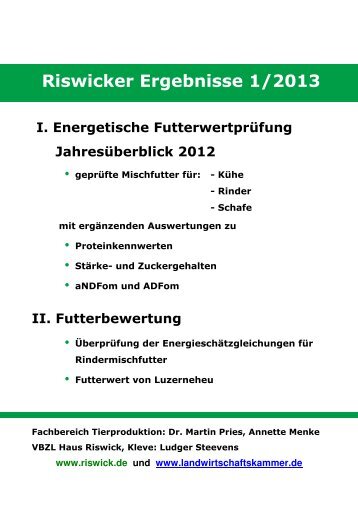 Riswicker Ergebnisse 2013