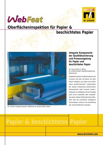 Oberflächeninspektion für Papier ... - Dr. Schenk GmbH