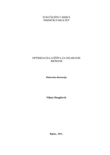 Doktorska disertacija - TehniÄki fakultet u Rijeci - SveuÄiliÅ¡te u Rijeci