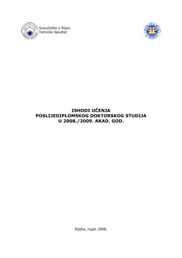 ISHODI UÄENJA POSLIJEDIPLOMSKOG DOKTORSKOG STUDIJA ...