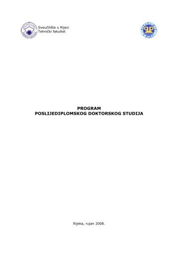 program poslijediplomskog doktorskog studija - TehniÄki fakultet u ...