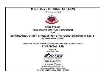 Finanacial Bid , DCP office Sec-5,Rohini - Tenders India