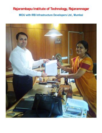 MOU with IRB Infrastructure Developers Ltd., Mumbai