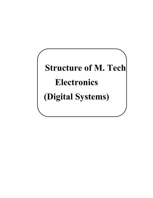 Structure of M. Tech. (Automobile Engineering) - Rajarambapu ...