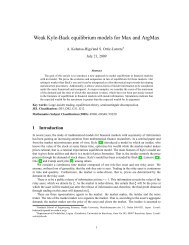 Weak Kyle-Back equilibrium models for Max and ArgMax