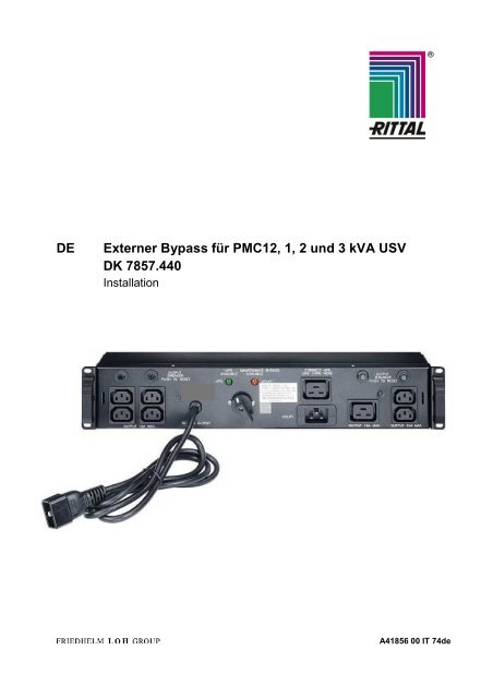 DE Externer Bypass fÃ¼r PMC12, 1, 2 und 3 kVA USV DK ... - Rittal