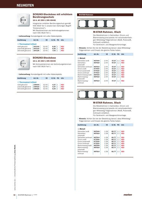 Download Merten-NeuheitenbroschÃ¼re - Ritto