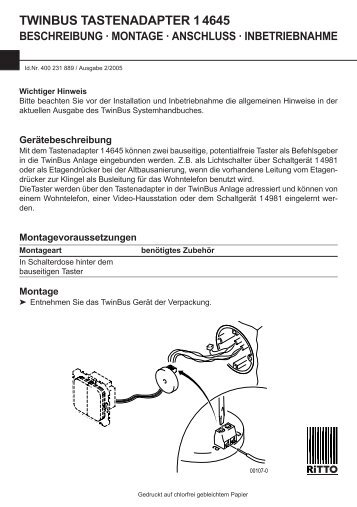 TWINBUS TASTENADAPTER 1 4645 - Ritto