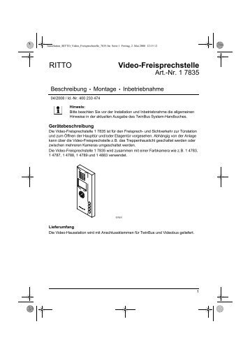 RITTO Video-Freisprechstelle