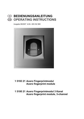 Acero Fingerprintmodul - Ritto