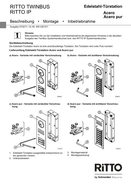 Montageanleitung Ritto IP