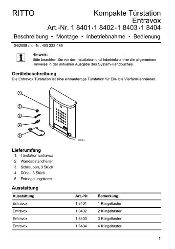 Entravox Kompakt-TÃ¼rstation - Ritto