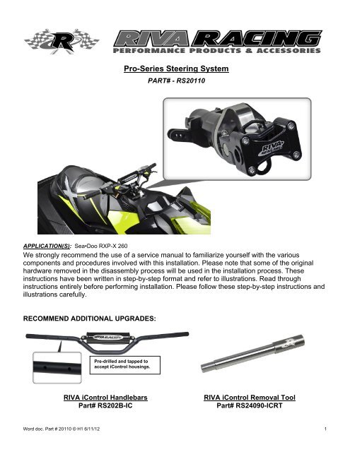Pro-Series Steering System - RIVA Racing