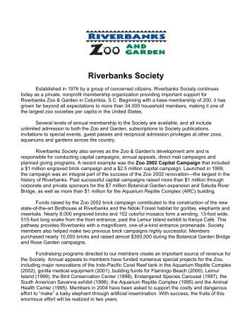 Riverbanks Society - Riverbanks Zoo and Garden
