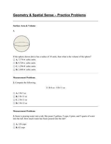 Geometry & Spatial Sense â Practice Problems