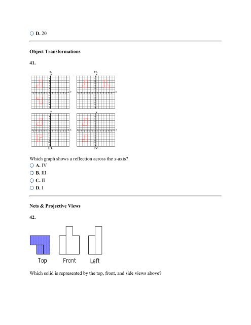 Geometry & Spatial Sense â Practice Problems