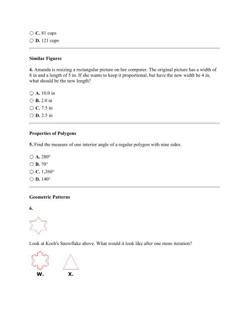 Geometry & Spatial Sense â Practice Problems