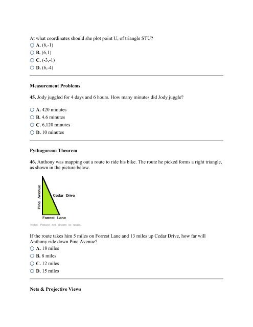 Geometry & Spatial Sense â Practice Problems