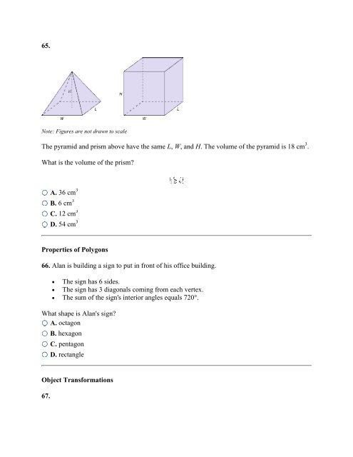 Geometry & Spatial Sense â Practice Problems