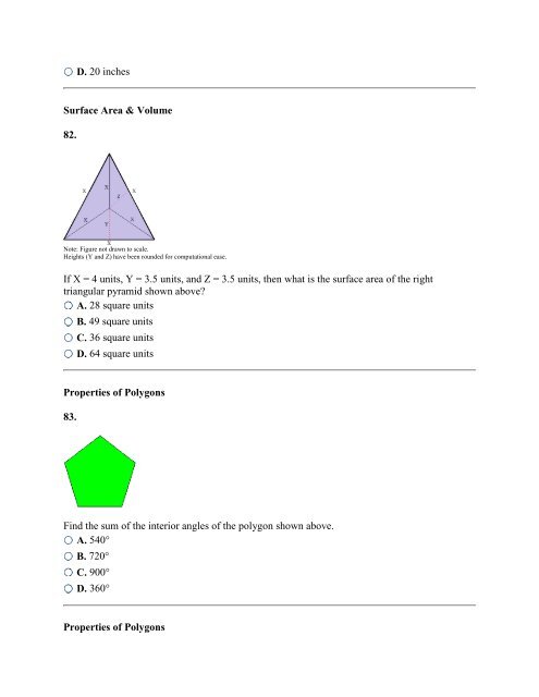 Geometry & Spatial Sense â Practice Problems